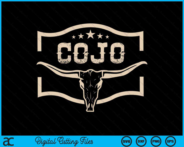 Cojo Country Music Cow Skull SVG PNG Digital Cutting Files