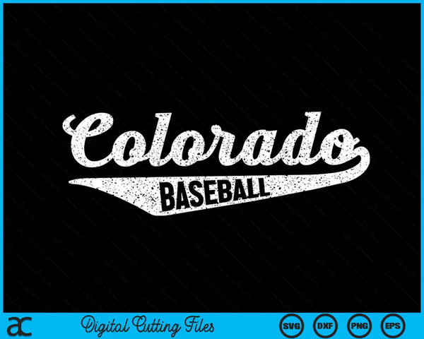 Colorado Baseball Script Vintage SVG PNG Digital Cutting Files
