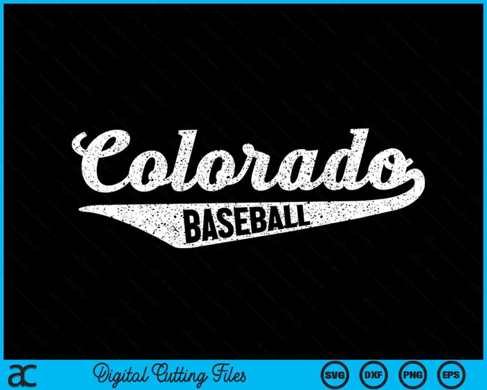 Colorado Baseball Script Vintage SVG PNG digitale snijbestanden 