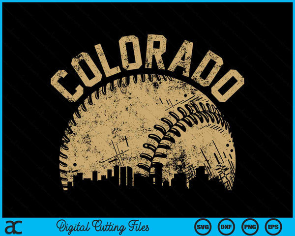 Colorado Baseball Skyline Player Coach Fan SVG PNG Digital Printable Files