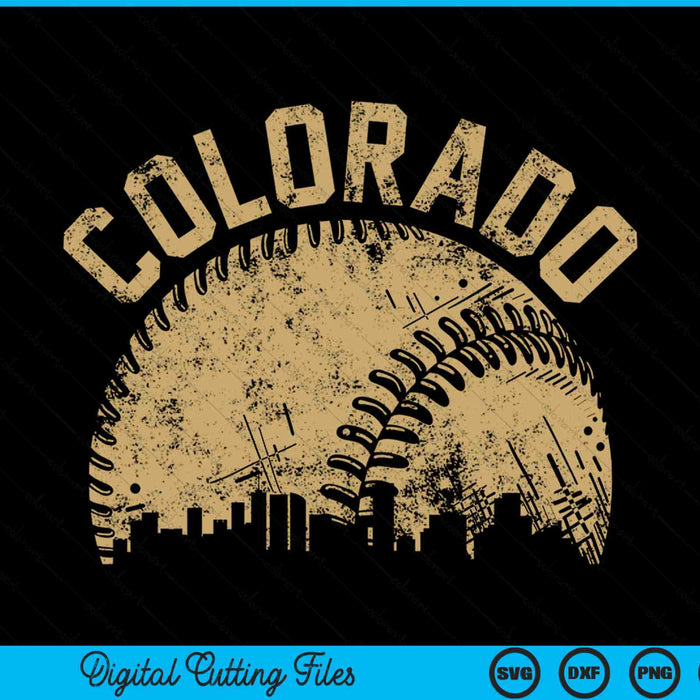Colorado Baseball Skyline Player Coach Fan SVG PNG Digital Printable Files