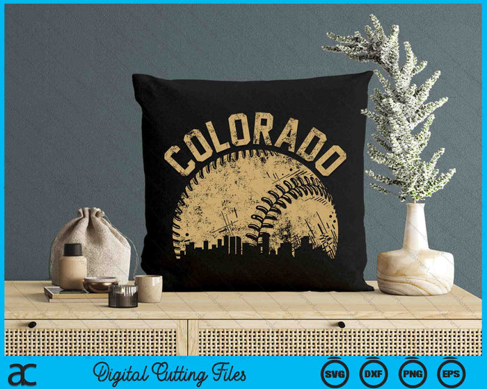 Colorado Baseball Skyline Player Coach Fan SVG PNG Digital Printable Files