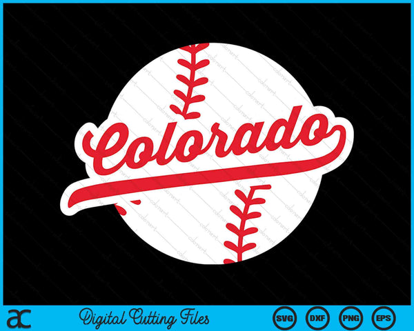 Colorado Baseball Vintage Colorado Pride Love City Red SVG PNG digitale snijbestanden