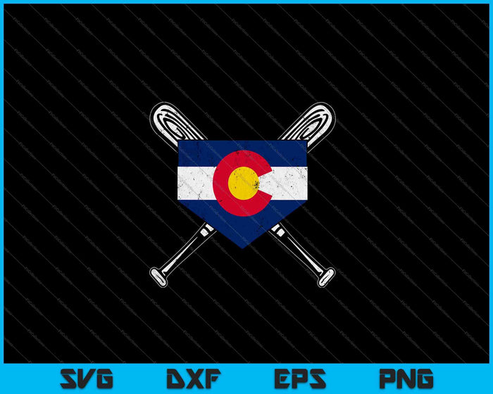Bandera de Colorado Béisbol Equipo local Jugador Entrenador Mamá Papá SVG PNG Cortar archivos imprimibles