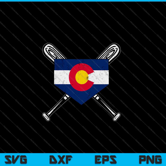 Bandera de Colorado Béisbol Equipo local Jugador Entrenador Mamá Papá SVG PNG Cortar archivos imprimibles