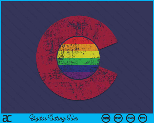 Colorado Flag LGBTQ Gay Lesbian Pride Rainbow SVG PNG Digital Cutting Files