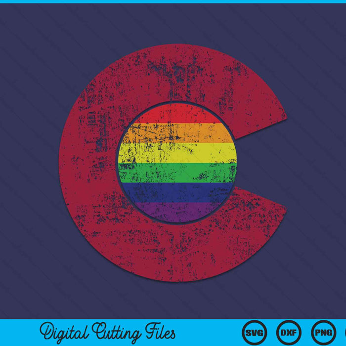 Colorado flag LGBTQ gay Lesbian pride rainbow SVG cut file