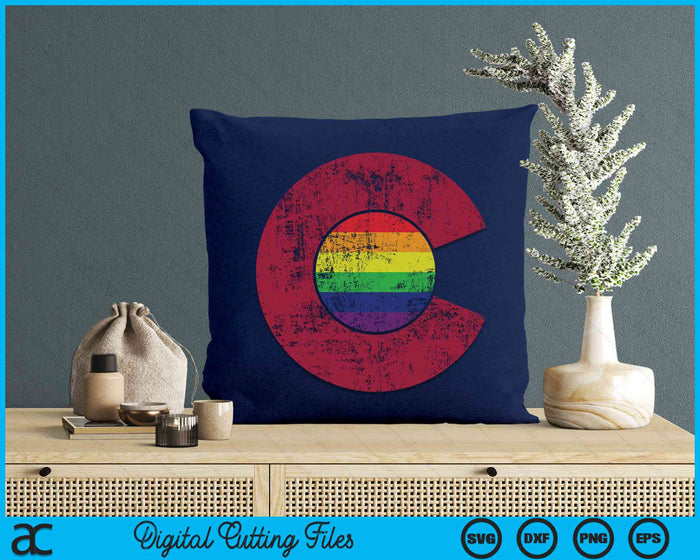 Colorado Flag LGBTQ Gay Lesbian Pride Rainbow SVG PNG Digital Cutting Files