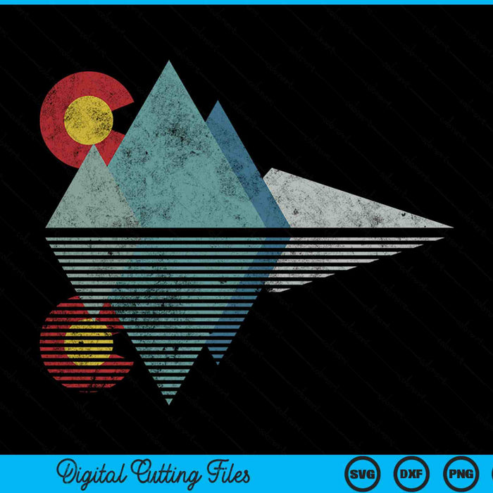 Colorado Flag Mountain SVG PNG Digital Cutting Files