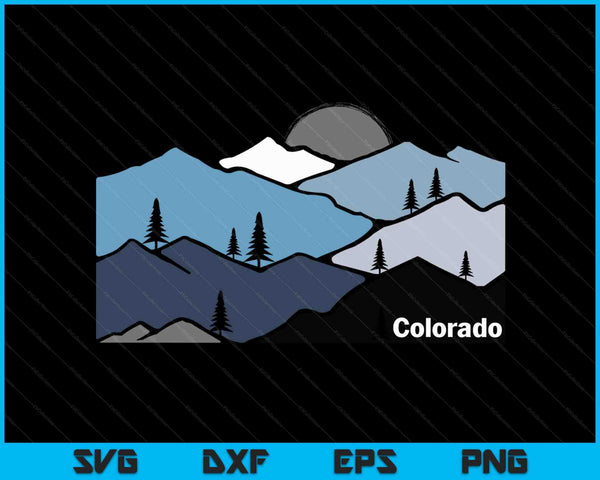 Colorado Mountain buiten retro landschap SVG PNG digitale afdrukbare bestanden