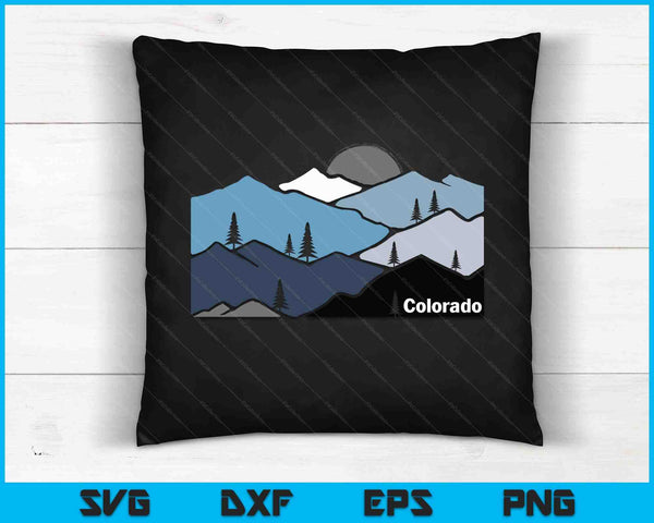 Colorado Mountain buiten retro landschap SVG PNG digitale afdrukbare bestanden