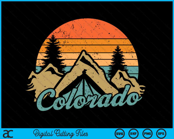 Colorado Retro Vintage Mountains Nature Hiking Camping SVG PNG Digital Cutting File