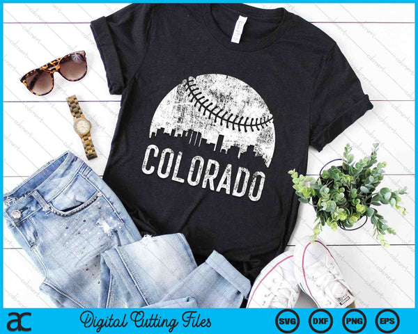 Colorado Skyline Vintage Colorado Baseball SVG PNG Digital Cutting Files