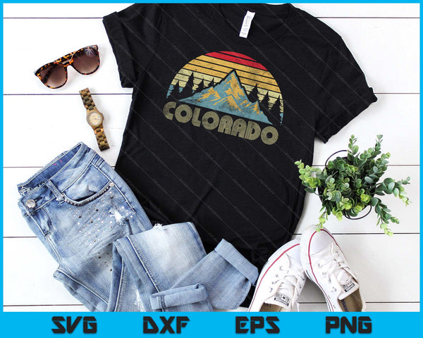 Colorado Tee Retro Vintage Mountains Nature Hiking SVG PNG Digital Cutting File