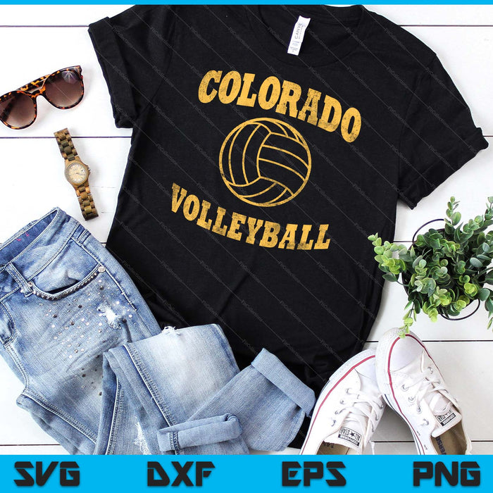 Colorado Volleyball Classic Vintage Distressed SVG PNG Digital Cutting Files