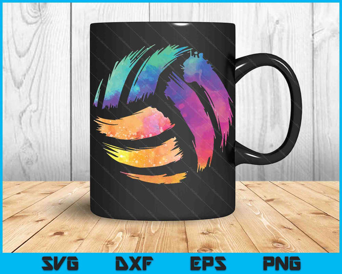 Colorido voleibol color Splash Ball regalo SVG PNG archivos de corte digital