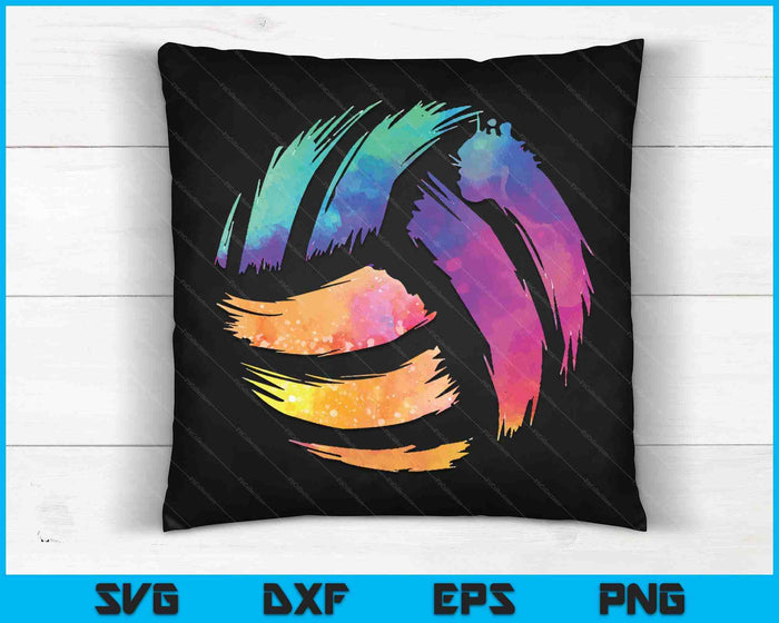 Colorido voleibol color Splash Ball regalo SVG PNG archivos de corte digital