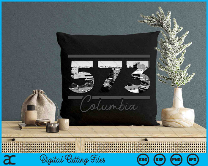 Columbia 573 Netnummer Skyline Missouri Vintage SVG PNG digitale snijbestanden 