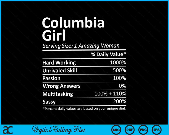 Columbia Girl SC South Carolina Funny City Home Roots SVG PNG Digital Cutting Files