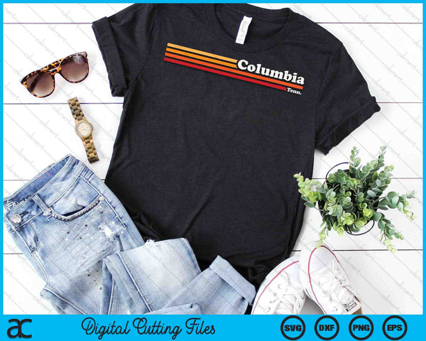 Columbia Tennesse Vintage 1980s Graphic Style SVG PNG Cutting Printable Files - on a t-shirt