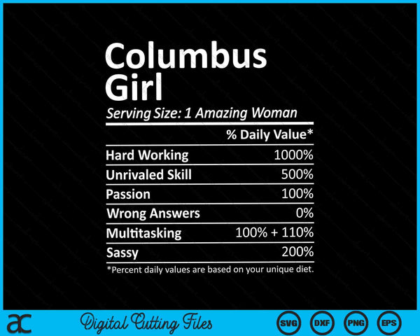 Columbus Girl GA Georgia Funny City Home Roots SVG PNG Cutting Printable Files