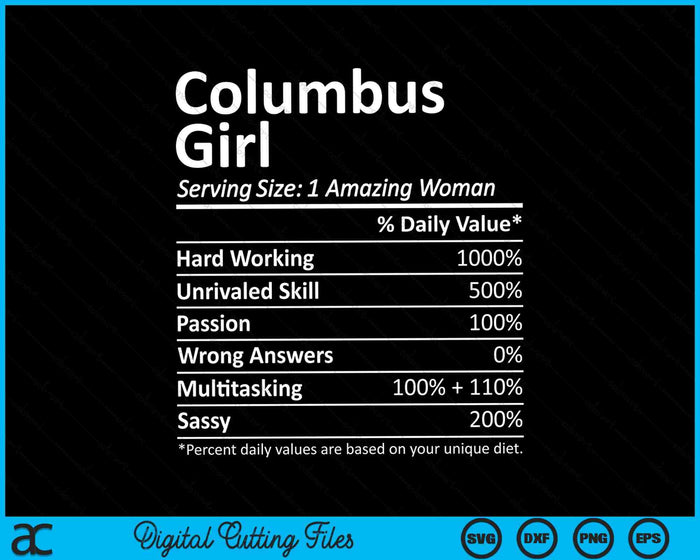 Columbus Girl GA Georgia Funny City Home Roots SVG PNG Cutting Printable Files