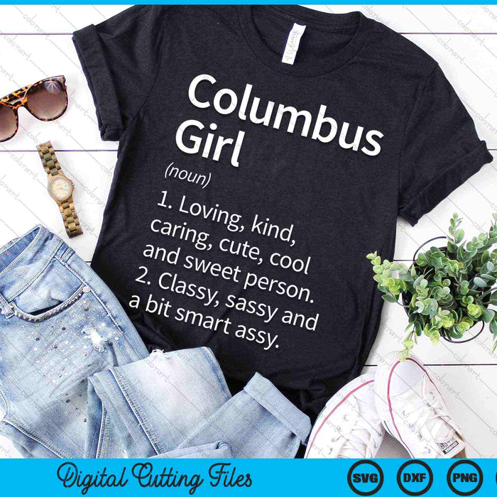 Columbus Girl OH Ohio City Home Roots SVG PNG Snijden afdrukbare bestanden