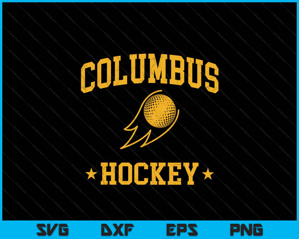 Columbus Hockey Vintage Gameday Retro Hockey Lover SVG PNG Digital Printable Files