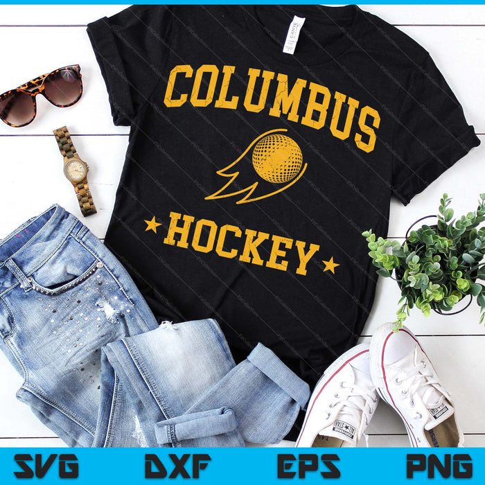 Columbus Hockey Vintage Gameday Retro Hockey Lover SVG PNG Digital Printable Files