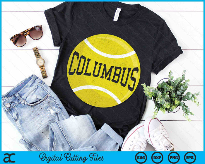 Columbus Tennis Fan SVG PNG Digital Cutting Files