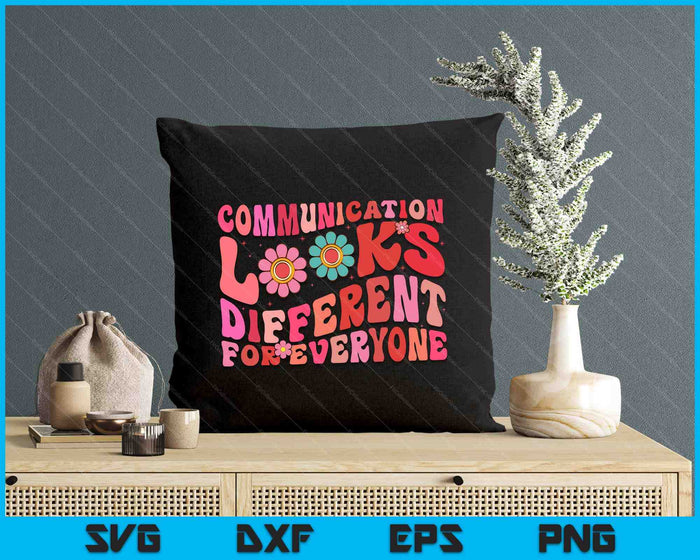 Communication Looks Different For Everyone Autism Awareness SVG PNG Digital Cutting Files