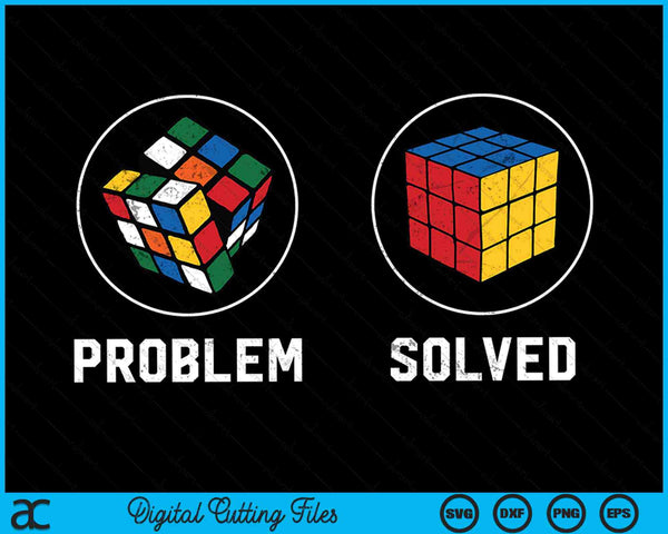 Competitieve puzzel kubus probleem opgelost Speed ​​Cubing SVG PNG digitale snijbestanden