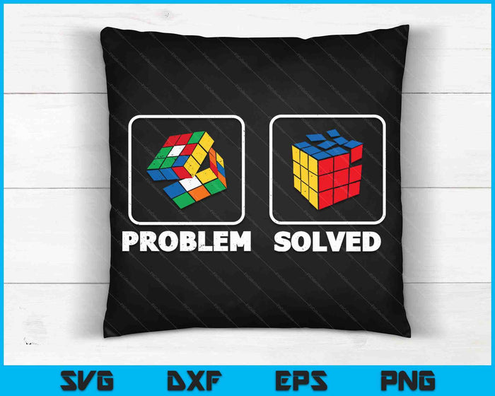 Competitieve puzzel kubus probleem opgelost Speed ​​Cubing SVG PNG digitale snijbestanden