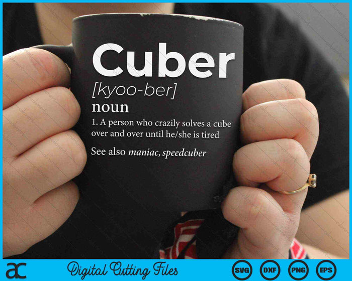Competitieve puzzel Cuber definitie Speed ​​Cubing SVG PNG digitale snijbestanden