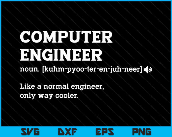 Definición de ingeniero informático SVG PNG cortando archivos imprimibles