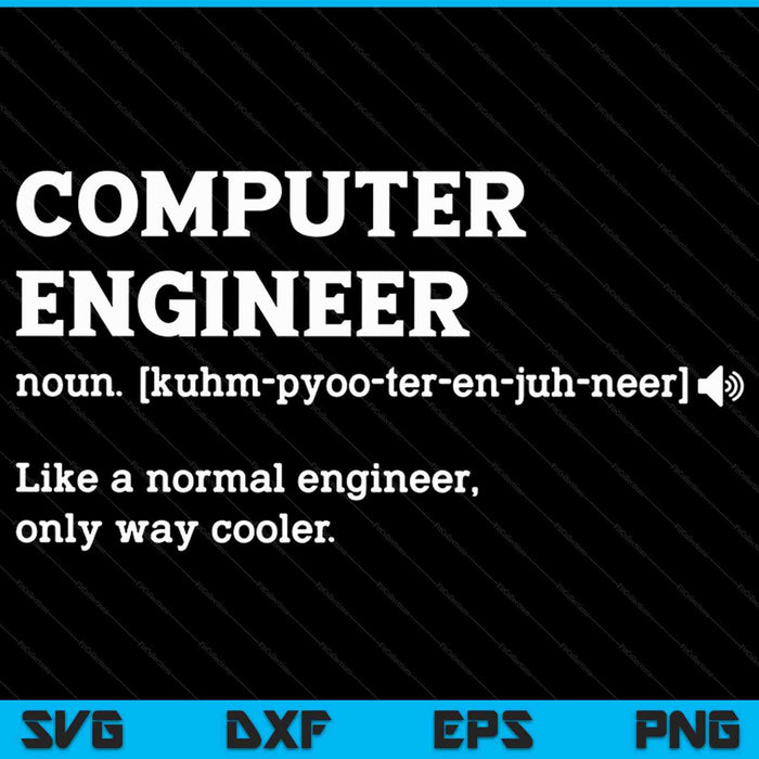 Computeringenieur definitie SVG PNG snijden afdrukbare bestanden