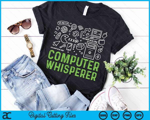 Computer Whisperer IT Tech Support Nerds Geek SVG PNG digitale snijbestanden