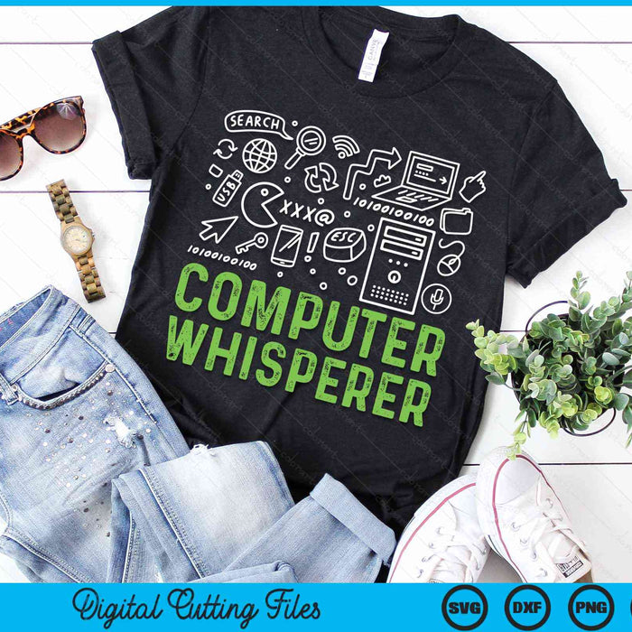 Computer Whisperer IT Tech Support Nerds Geek SVG PNG Digital Cutting Files