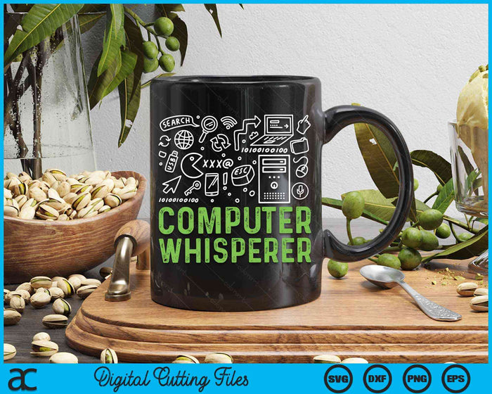 Computer Whisperer IT Tech Support Nerds Geek SVG PNG Digital Cutting Files