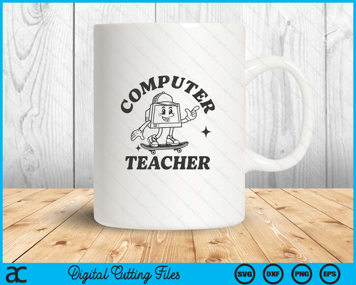 Computer teacher Technology Retro Groovy computer SVG PNG Digital Printable Files