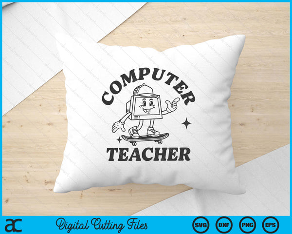 Computer teacher Technology Retro Groovy computer SVG PNG Digital Printable Files