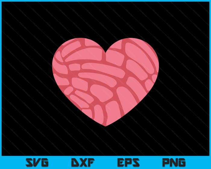 Concha Mexican Sweet Bun Heart SVG PNG Digital Printable Files