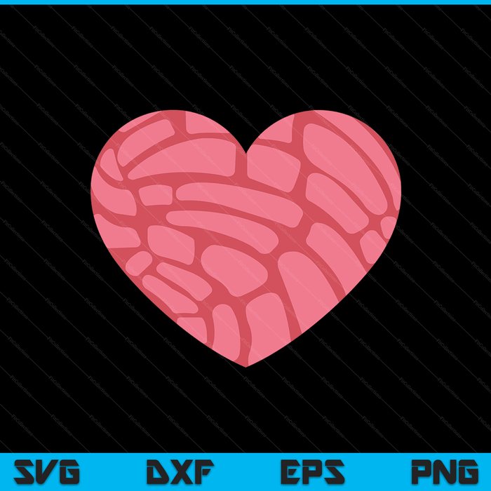 Concha Mexican sweet bun heart SVG PNG cut file for Cricut