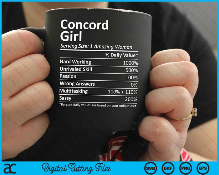 Concord Girl NC North Carolina Funny City Home Roots SVG PNG digitale snijbestanden