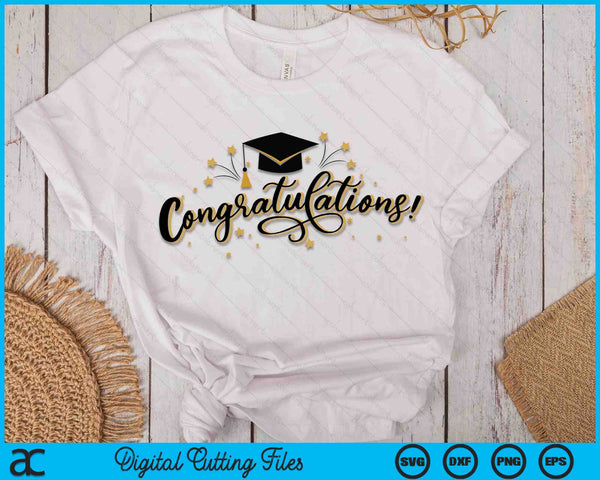 Congrats Grad Graduation SVG PNG Digital Cutting Files - on a t-shirt