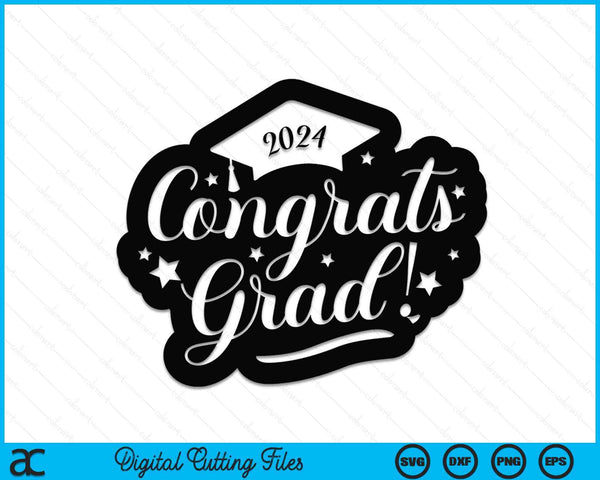 Felicitaciones Grad 2024 SVG PNG Cortar archivos imprimibles