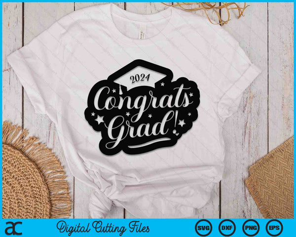 Congrats Grad  2024 SVG PNG Cutting Printable Files - on a t-shirt