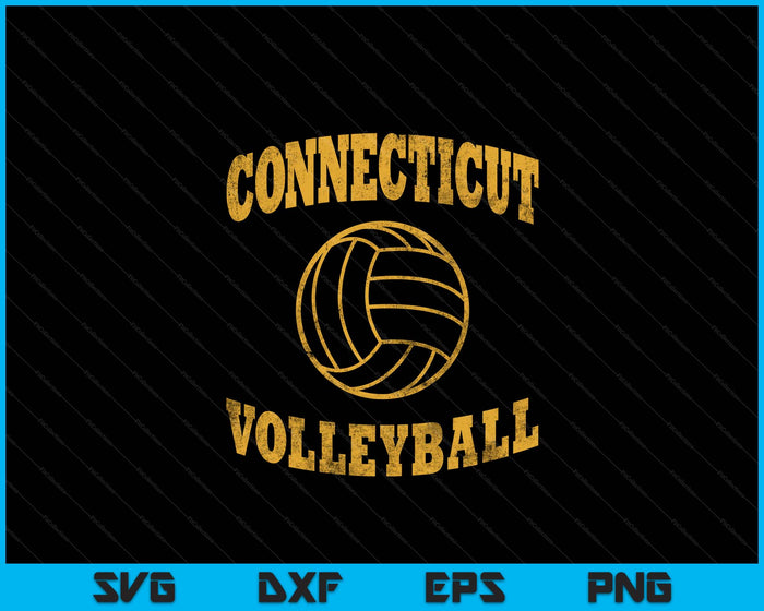 Connecticut Volleyball Classic Vintage Distressed SVG PNG Digital Cutting Files