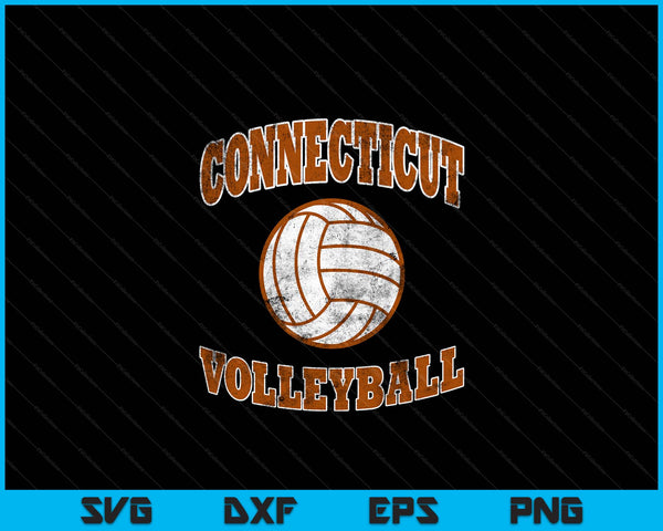 Connecticut Volleyball Vintage Distressed SVG PNG Digital Cutting Files