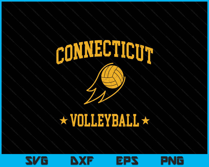 Connecticut Volleyball Vintage Gameday Retro Volleyball Lover SVG PNG Digital Printable Files